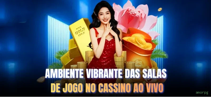 Imagem promocional do cassino online da amorpg mostrando jogos ao vivo